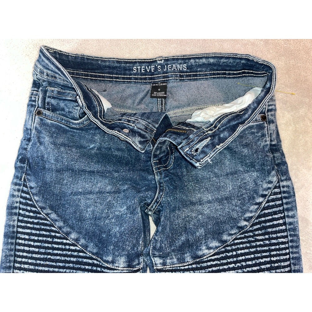 STEVE'S JEANS 29X27‎ Women's Size 12 Blue with Zippers So cute! Fast Shipping!